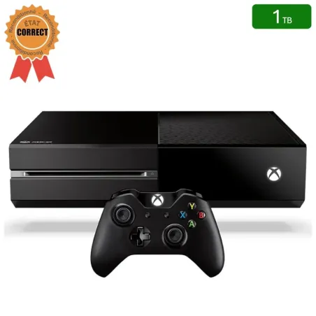 Xbox One Noire 1 To + 1 Manette (Reconditionnée : État Correct)