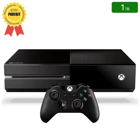 Xbox One Noire 1 To + 1 Manette (Reconditionnée : Parfait État)
