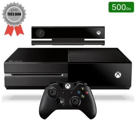Xbox One Noire 500 Go + 1 Manette + Kinect (Reconditionnée : Très Bon État)