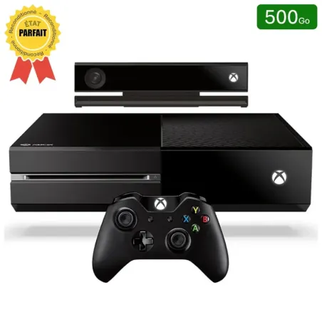 Xbox One Noire 500 Go + 1 Manette + Kinect (Reconditionnée : Parfait État)