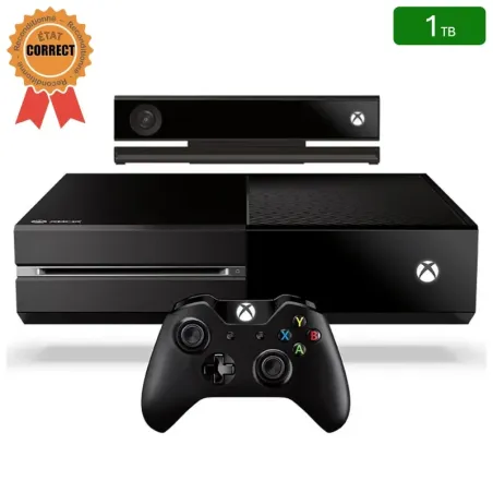 Xbox One Noire 1 To + 1 Manette + Kinect (Reconditionnée : État Correct)