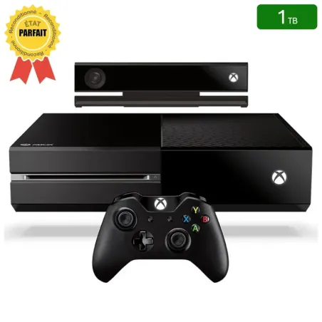 Xbox One Noire 1 To + 1 Manette + Kinect (Reconditionnée : Parfait État)
