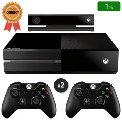 Xbox One Noire 1 To + 2 Manettes + Kinect (Reconditionnée : État Correct)