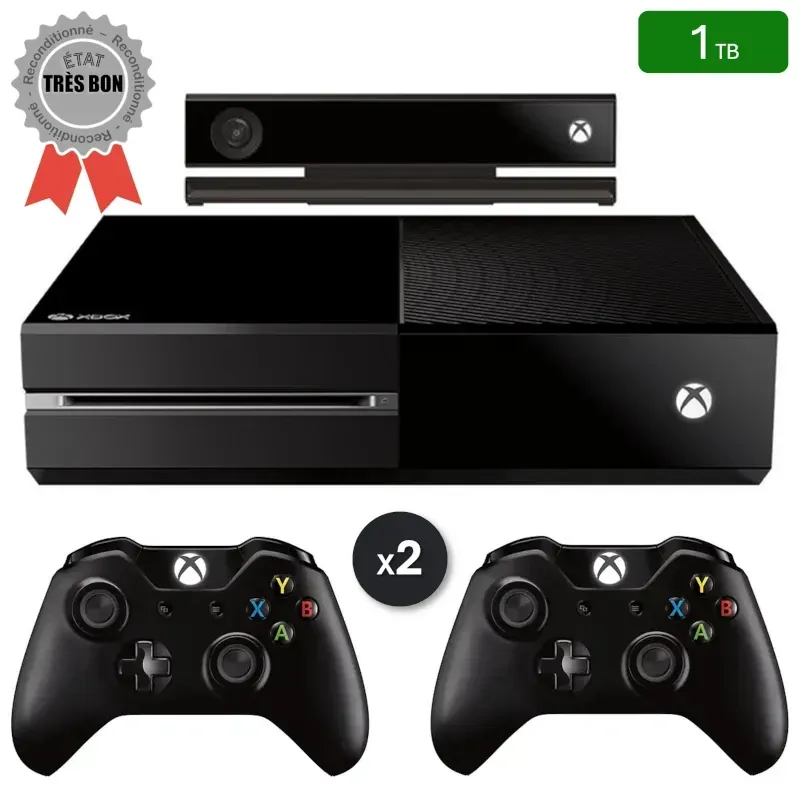 Xbox One Black 1 TB + 2 Controller + Kinect (Ricondizionata: Ottime Condizioni)