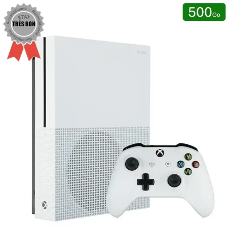 Xbox One S Blanche 500 Go + 1 Manette (Reconditionnée : Très Bon État)