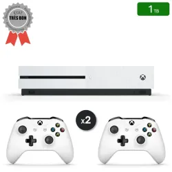 Xbox One S Blanche 1 To + 2 Manettes (Reconditionnée : Très Bon État)