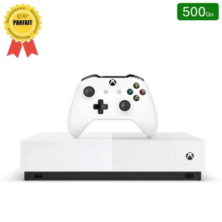 Xbox One S All Digital Blanche 500 Go + 1 Manette (Reconditionnée : Parfait État)