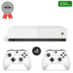 Xbox One S All Digital Blanche 500 Go + 2 Manettes (Reconditionnée : Très Bon État)