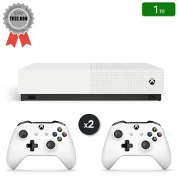Xbox One S All Digital Blanche 1 To + 2 Manettes (Reconditionnée : Très Bon État)