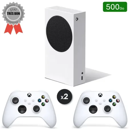Xbox Series S Blanche 500 Go + 2 Manettes (Reconditionnée : Très Bon État)