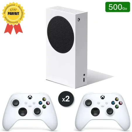 Xbox Series S Blanche 500 Go + 2 Manettes (Reconditionnée : Parfait État)