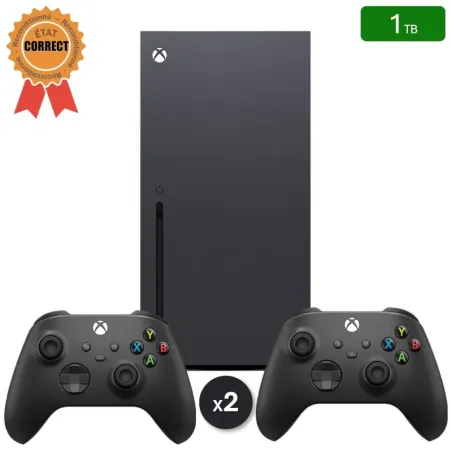 Xbox Series X 1 To + 2 Manettes (Reconditionnée : État Correct)