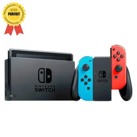 Nintendo Switch + Joy-Con Néon (Reconditionnée : Parfait État)