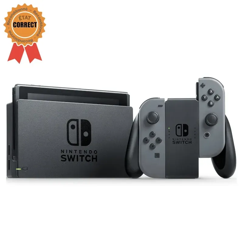 Nintendo Switch + Joy-Con Grey + TV Dock (Refurbished: Good Condition)