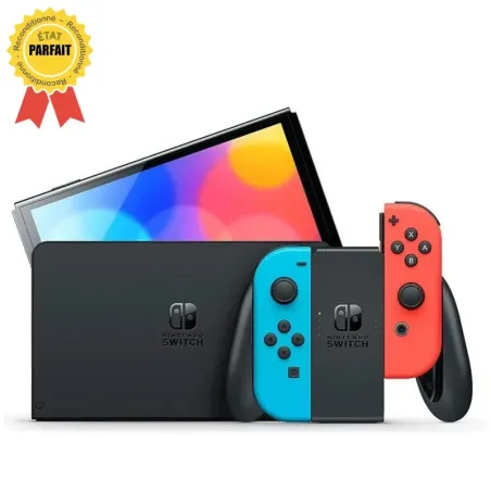 Nintendo Switch OLED + Joy-Con Néon (Reconditionnée : Parfait État)