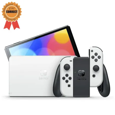 Nintendo Switch OLED + Joy-Con Blanc (Reconditionnée : État Correct)