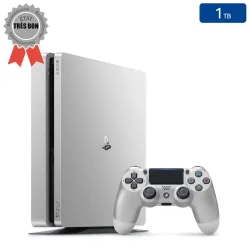 Playstation 4 SLIM Silver 1 To + 1 Manette (Reconditionnée : Très Bon État)