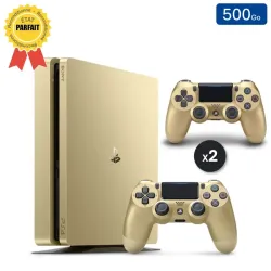 Playstation 4 SLIM Silver 500 Go + 2 Manettes (Reconditionnée : Parfait État)