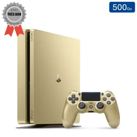 Playstation 4 SLIM Gold 500 Go + 1 Manette (Reconditionnée : Très Bon État)