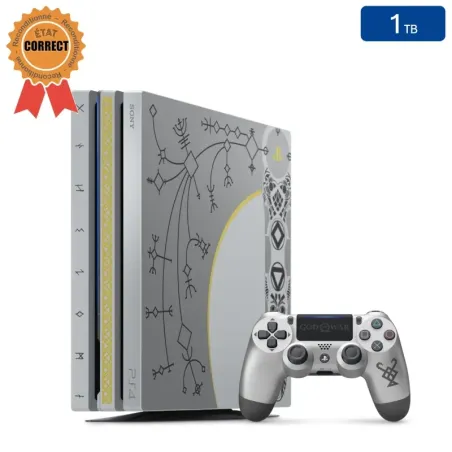 Playstation 4 PRO (Édition God of War) 1 To + 1 Manette (Reconditionnée : État Correct)