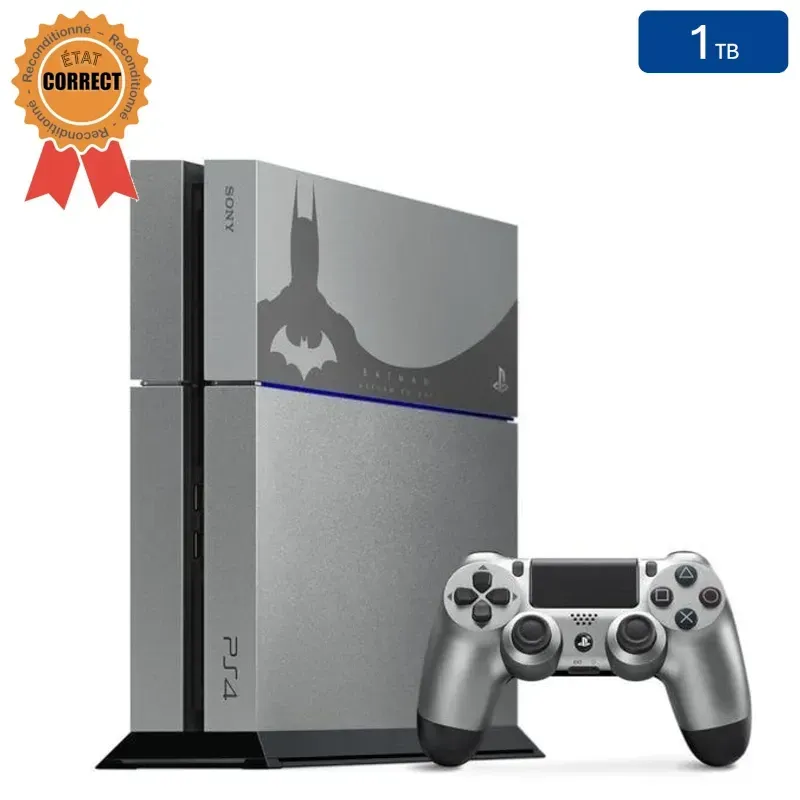 Playstation 4 (Édition Batman Arkham Knight) 1 To + 1 Manette (Reconditionnée : État Correct)