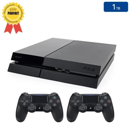 Playstation 4 FAT Noire 1 To + 2 Manettes (Parfait État)