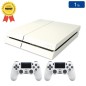 Playstation 4 Wit 1TB + 2 Controllers (Gereviseerd: Perfecte Staat)