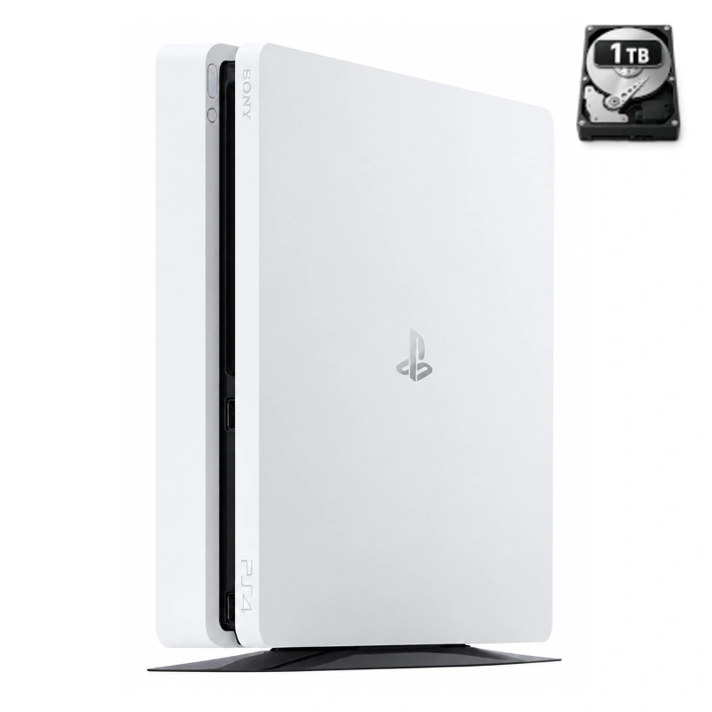 PlayStation 4 Slim White 1 TB without controller (Refurbished)
