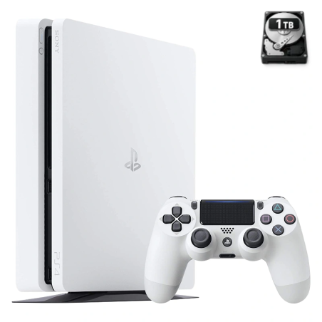 PlayStation 4 Slim Weiß 1 TB + 1 Controller (Generalüberholt)