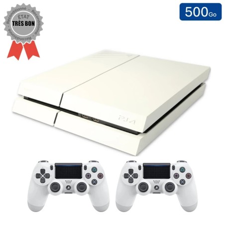 Playstation 4 FAT Blanche 500 Go + 2 Manette (Bon État)