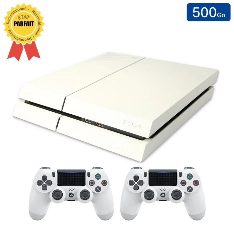 Playstation 4 bianca 500 GB + 2 controller (ricondizionata: condizioni perfette)
