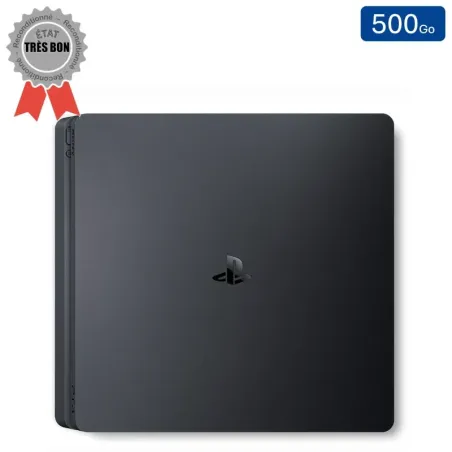 Playstation 4 SLIM Noire 500 Go sans Manette (Reconditionnée : Très Bon État)