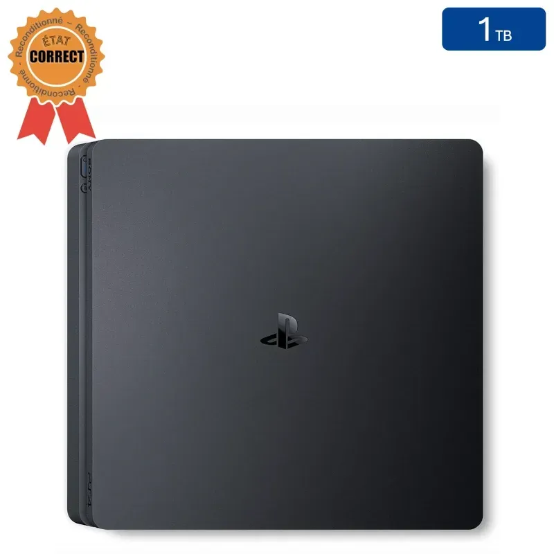 Playstation 4 SLIM Zwart 1TB zonder controller (Gereviseerd: Goede staat)
