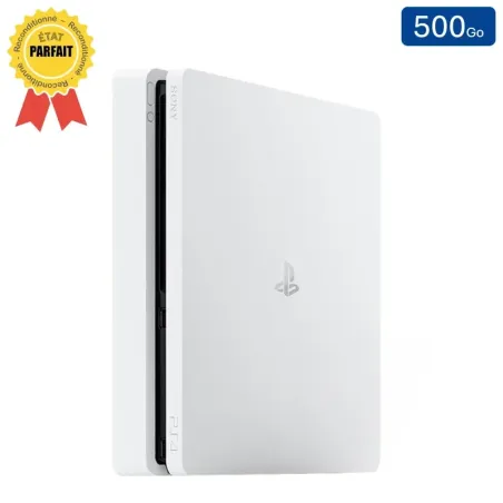 Playstation 4 SLIM Blanche 500 Go sans Manette (Reconditionnée : Parfait État)